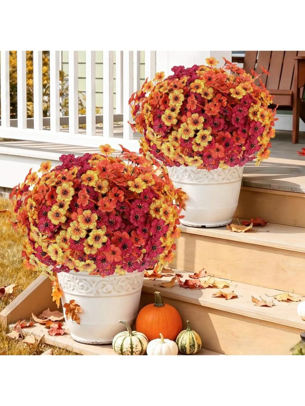 60 Pack Fall Mums Artificial Flowers for Home Decor & Events - Indoor/Outdoor